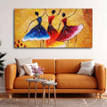 VIBECRAFTS Canvas Paintings for Living Room Drawing Room African Warli Canvas Wall Painting Fitted With Wooden Frame for Home | Office | Gift (PTVCH_2440)
