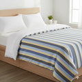 THARUNSHA ELITE Single Size Light Weight Pure Cotton Blanket for Daily Use/Soft Bedsheet/Top Sheet/Throw Blanket Set of1 (BlackBlue)-200 TC Kafalo