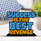 Artvibes Wooden Idols and Figurine Success is The Best Revenge Inspirational Quotes Table Decoration for Office Desk | Home Decor | Living Room | Modern Art Wood Showpiece Gift Item (SP_1170)