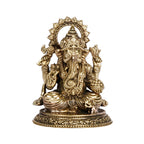 ARTVARKO Brass Ganesha Lord Ganesh Bhagwan Idol Ganpati Murti Statue for Home Office Entrance Decor Gift (Small 5x4x7 cm)