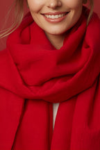 FM Trends Stylish Plain Scarf for Women & Girls | Solid Color Stole, Dupatta, Shawl | Elegant Ladies Accessory (Red, 1.8 meters)