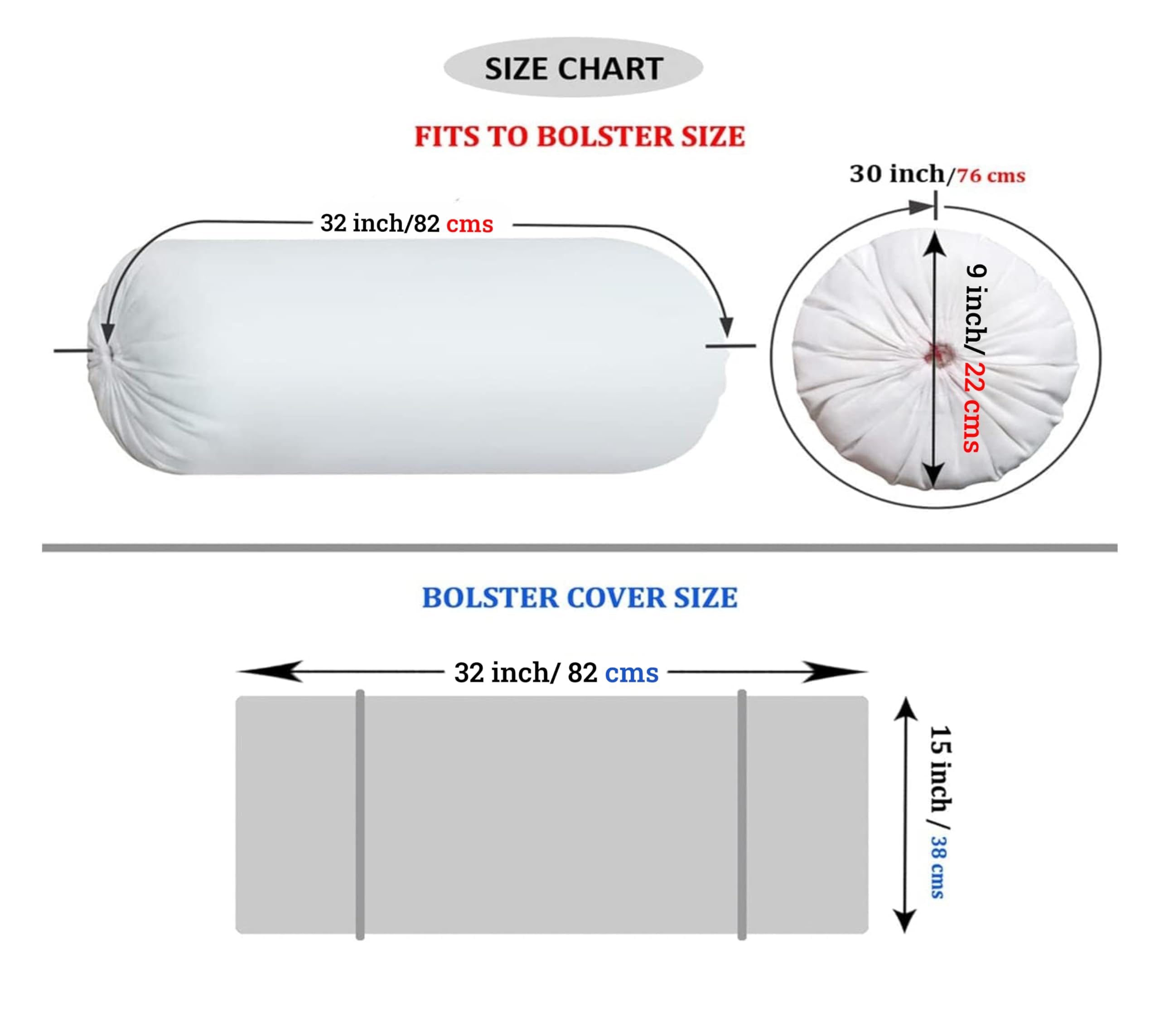 SAJAVAT HOME Red Check Bolster Pillow Cover Set of 2 | 32x15 Inch Side Cushion Covers with Adjustable Ties for Sofa, Couch, Bed & Diwan