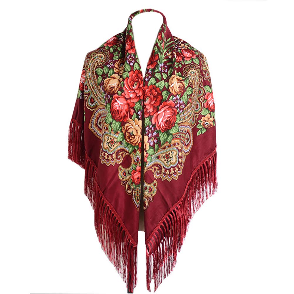 Gudessly Traditional Ukrainian Scarf and Wrap Tassel Shawl Fringes Neck Head Shawl