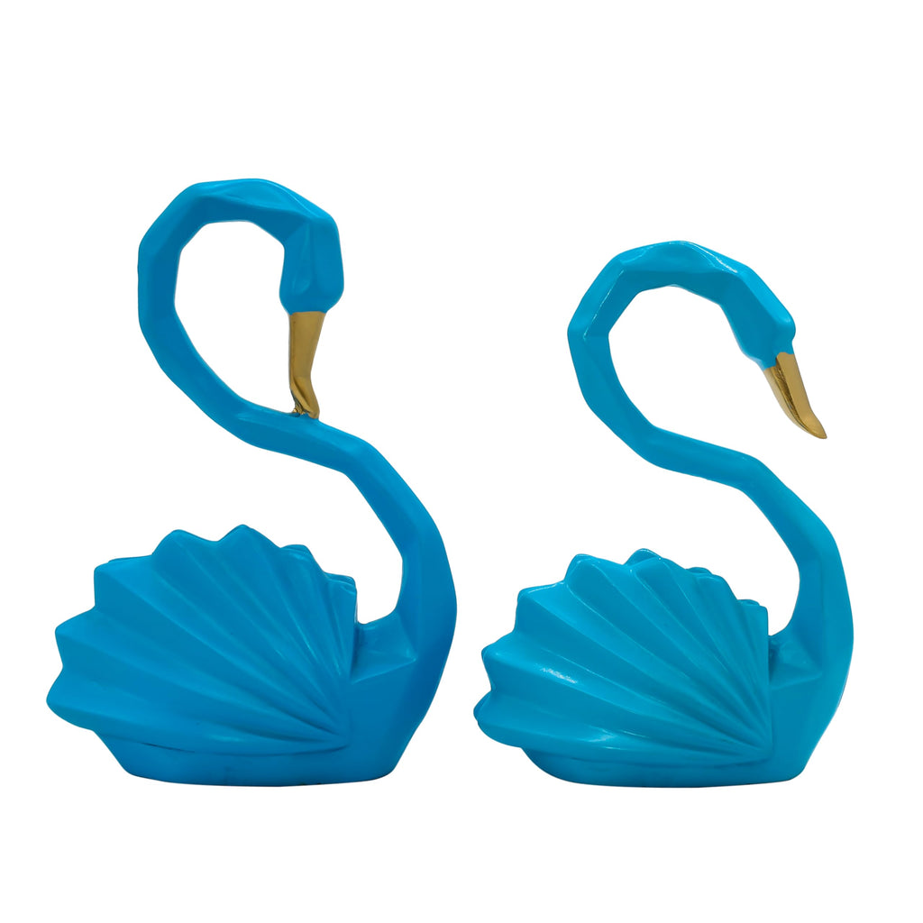 nantan Lucky Swan Pair Showpiece for Home Decor Office Decorative Tv Cabinet Decor (Blue-7Inches) (Model-4) (Model-3)