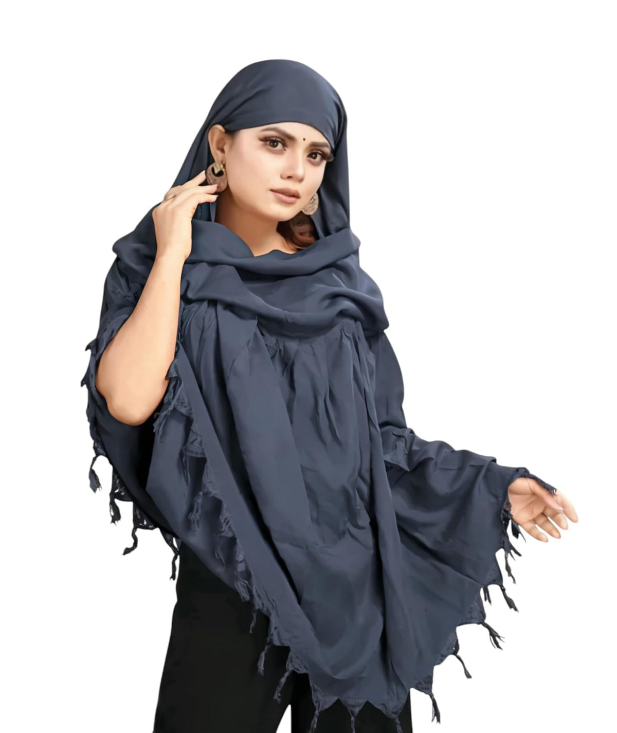 Krevaa Pure Cotton Soft & Breathable Sun Protection Scarf For Women Plain Scaff| Universal Size | For Girl & Women (grey)