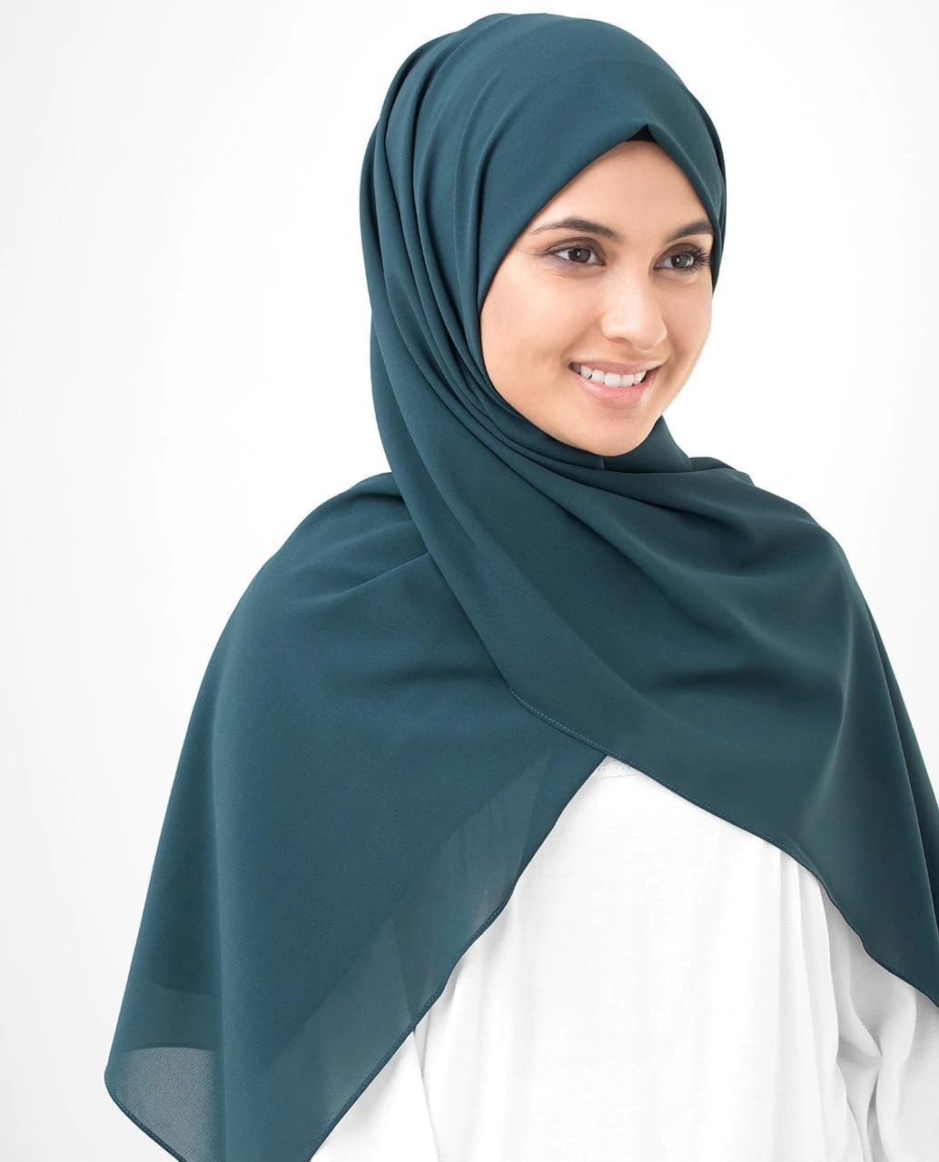 URSHIA MALAYSIAN GEORGETTE HIJAB/DIAMOND GEORGETTE HIJAB FOR WOMEN (CYAN GREEN)
