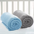A Brand New - Umi Super Soft Single Layered Flannel Baby Blanket - Aqua & Grey | Cozy & Breathable | Warm, Soft, and Comfortable | Perfect for Newborns | Unisex Design for Boys & Girls (Pack of 2) Kafalo