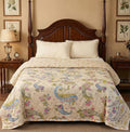 Lightweight AC Blanket for Single Bed Or Double Bed - Breathable Reversible Comforter for Summer Soft Microfiber All-Season Quilt for Mild Winter (Cream CLOLUR Printed Design, Double Bed) Kafalo