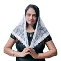 Devino Ora Elegant White Lace Triangle Scarf/Shawl, 1