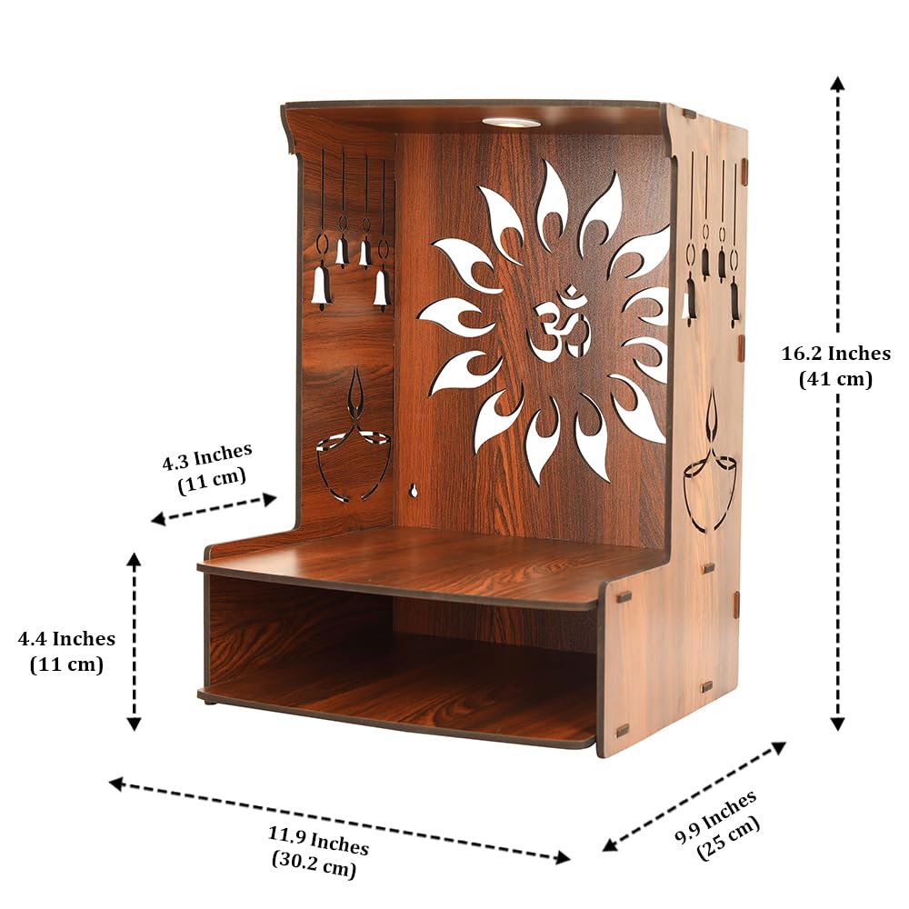 Sehaz Artworks Puja Mandir for Home Big Size | Pooja Mandir for Home | Pooja Stand | Wooden Temple -OM