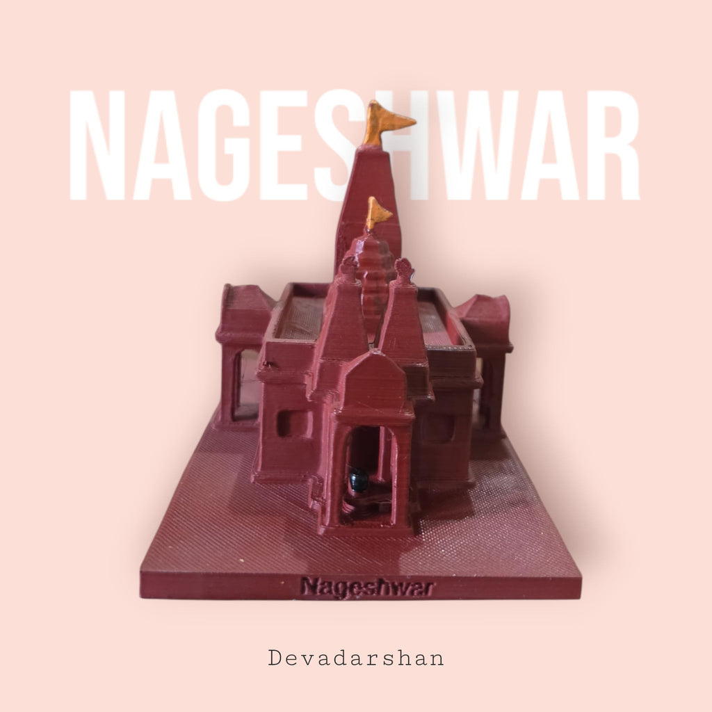 DevaDarshan Nageshwar Jyotirling Miniature Temple | Blessed Shivling Idol for Puja Rituals, Home Mandir & Festival Décor
