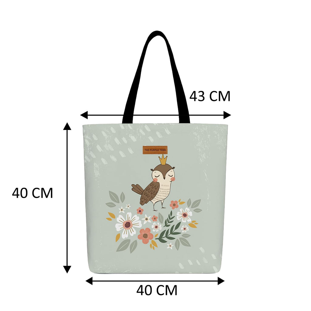 The Purple Tree Eco-Friendly Canvas Tote Bag, Sustainable, Reusable Shopping, Beach, Travel or Everyday Tote, Wide Tote Bag, Bloom