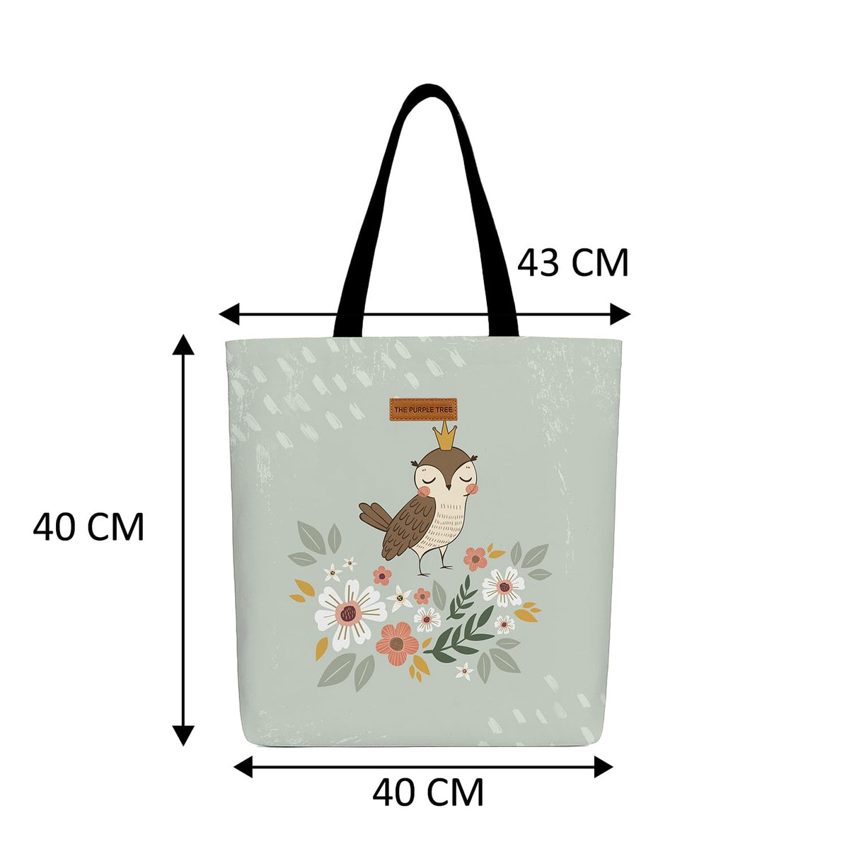 The Purple Tree Eco-Friendly Canvas Tote Bag, Sustainable, Reusable Shopping, Beach, Travel or Everyday Tote, Wide Tote Bag, Bloom