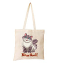 UNIQUE TOHFAA Cute Cat Tote Bag for Women, Reusable Cotton Shopping Bag with Funny Feline Good Print, Travel and Everyday Carry Bag