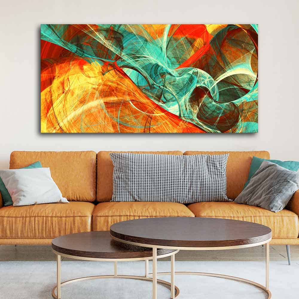 VIBECRAFTS Canvas Paintings for Living Room Drawing Room Colorful Abstract Art Canvas Wall Painting Fitted With Wooden Frame For Home | Office | Living Room | Gift (PTVCH_2464N)