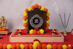 Shraddha gift art Small God Temple for Home & Car Dashboard with Fragrance | Decorative God Singhasan Idol Mandir Showpiece with Car Freshener for Office & Gift