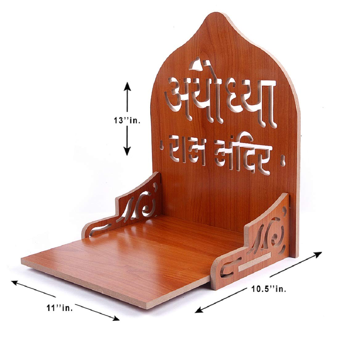 VJ SONS Wooden Temple Plywood Mandir Singhasan,Baal Gopal,Pooja Room Home Decore Office Or Home Temple (Red 1)