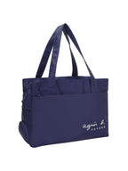 Pbs Creations Women’s Tote Bag | 3 Compartments | Bottle & Umbrella Pocket | Front, Back & Inner Zipper Pockets | Office, Travel & Shopping Handbag | Water-Resistant | 27 x 41 x 17 cm – Navy Blue