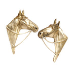 ARTVARKO Brass Horse Face Pair Set Statue Victor Wall Hanging Stallion & Mare Horse Couple Showpiece Fengshui Vastu for Home Decor 13.5 Inch