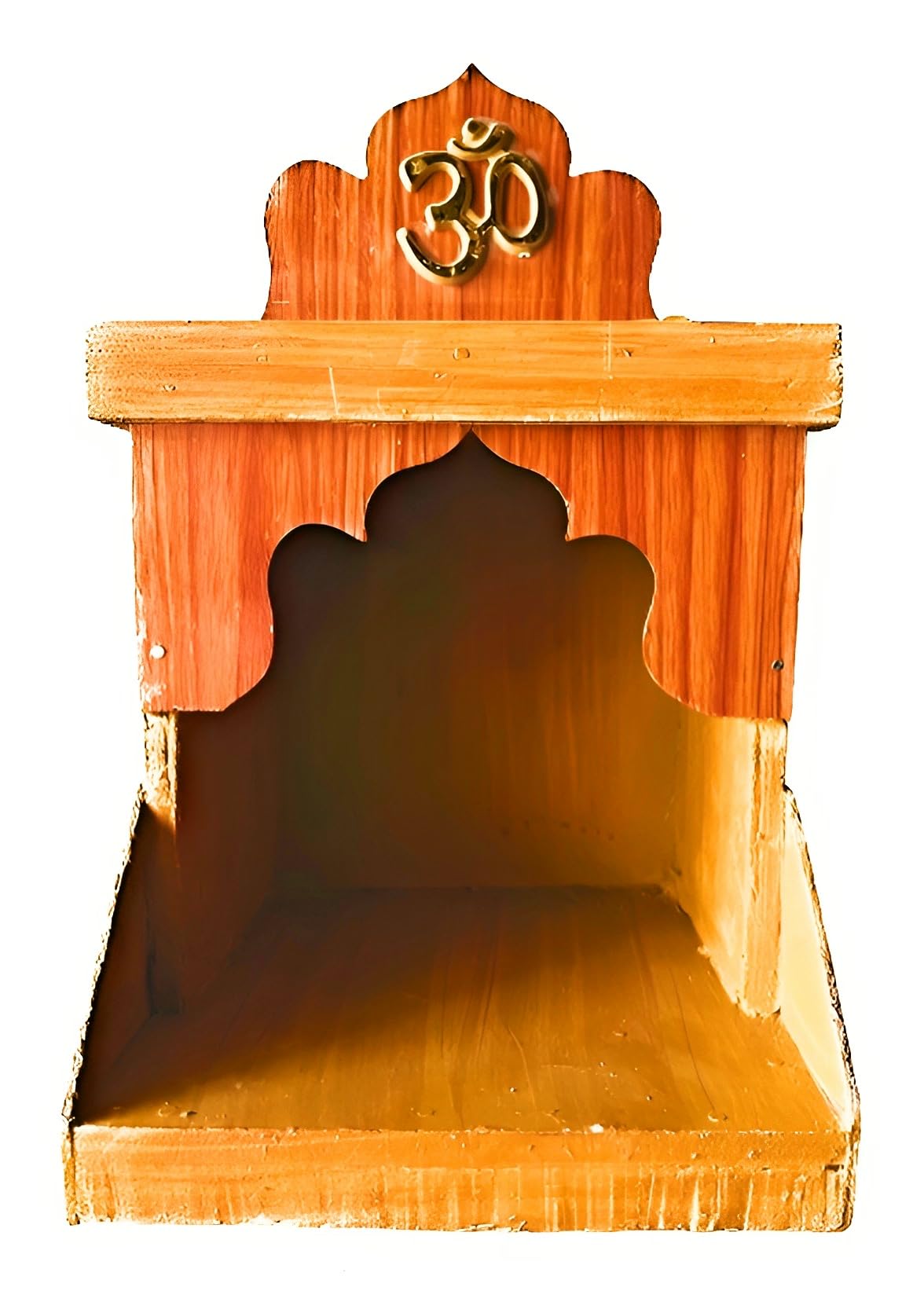 Divine Beautiful Wooden Pooja Stand for Home Pooja Mandir for Home Temple for Home and Office Puja Mandir for Home Size (H- 25, D- 16, W-16 Cm)