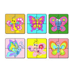 Artvibes Butterflies Wooden Jigsaw Puzzle Games for Children & Kids | Jigsaw Puzzles for Kids Age 2-5 | 4 Pieces Puzzles | Toddler's Wooden Puzzle (PZ_509N), Set of 6