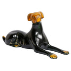 ARTVARKO Brass Sitting Dog Statue Animal Vastu and Feng Shui Alert Watching Dog for Wealth and Good Luck (9 Inch Black Gold)