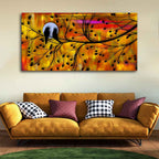 VIBECRAFTS Canvas Paintings for Living Room Drawing Room Bird Couple On Tree Canvas Wall Painting Fitted With Wooden Frame For Home | Office | Living Room | Gift (PTVCH_2474)