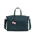 Fastrack FloraFlex Laptop Tote Bag 15 Inch | malachite Green Nylon Tote with 15 Laptop Sleeve|Internal Organizer Pockets | Key Leash |Trolley loop |Card Holder| Zipper Pockets