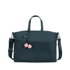 Fastrack FloraFlex Laptop Tote Bag 15 Inch | malachite Green Nylon Tote with 15 Laptop Sleeve|Internal Organizer Pockets | Key Leash |Trolley loop |Card Holder| Zipper Pockets