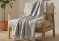 Wisdom Decor Waffle Knit Throw Blanket with Tassels for Sofa & Bed for All Seasons – Lightweight Decorative Cozy Blanket for Living Room & Bedroom (127x152 cm) (Silver) Kafalo
