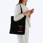 Peach Blossom Reusable Zipper With Pouch Tote Bags, 100% Cotton Shopping/Grocery Bag, Multi-Purpose Bag 5kgs Capacity, 2 Pack (Cbag_BlkWomision_BlkEmotin)