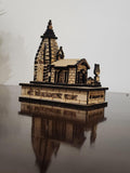 GIFTZORO Kedarnath Temple Wooden Souvenir Decorative Showpiece for Car Deshboard Home, Office | Beautiful Himalayan Kedarnath Mandir | Hand Crafted Wooden Kedarnath Dham