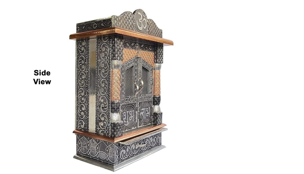 Handicrafts Pooja Temple for Home Big Size Wooden Mantapa for Pooja Room Modern Mandir,Oxidise Temple Mandir for Home (Mandir 6x12 inches)