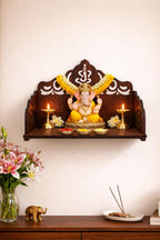 Fliptic Wooden Mandir for Home Temple | Compact Pooja Mandir for Home & Office | Wooden Puja Ghar Stand for Prayer Room | Small Devghar Temple for Decor & Daily Worship