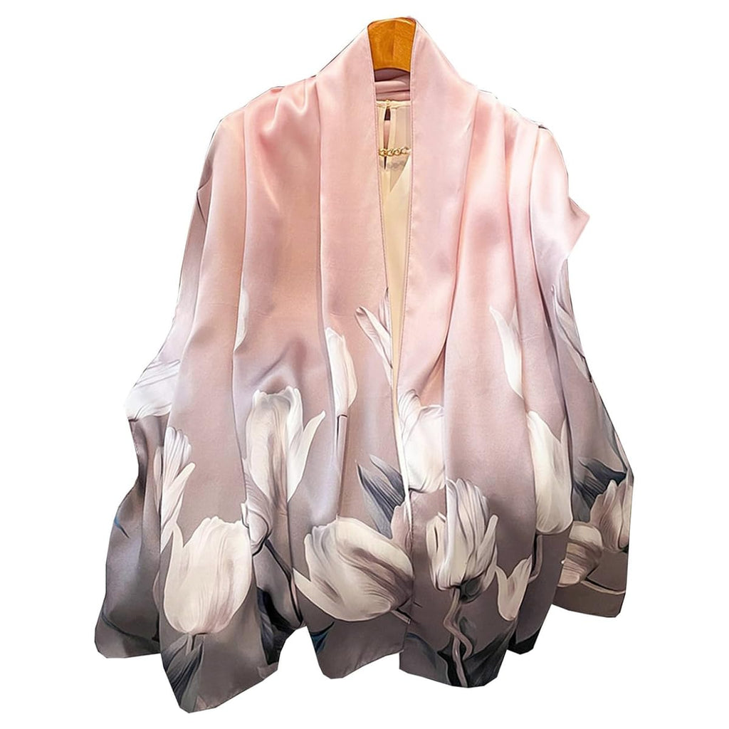SANNIDHI Pink Tulip Satin Shawl Wrap Scarf for Women Stylish 180 * 90cm