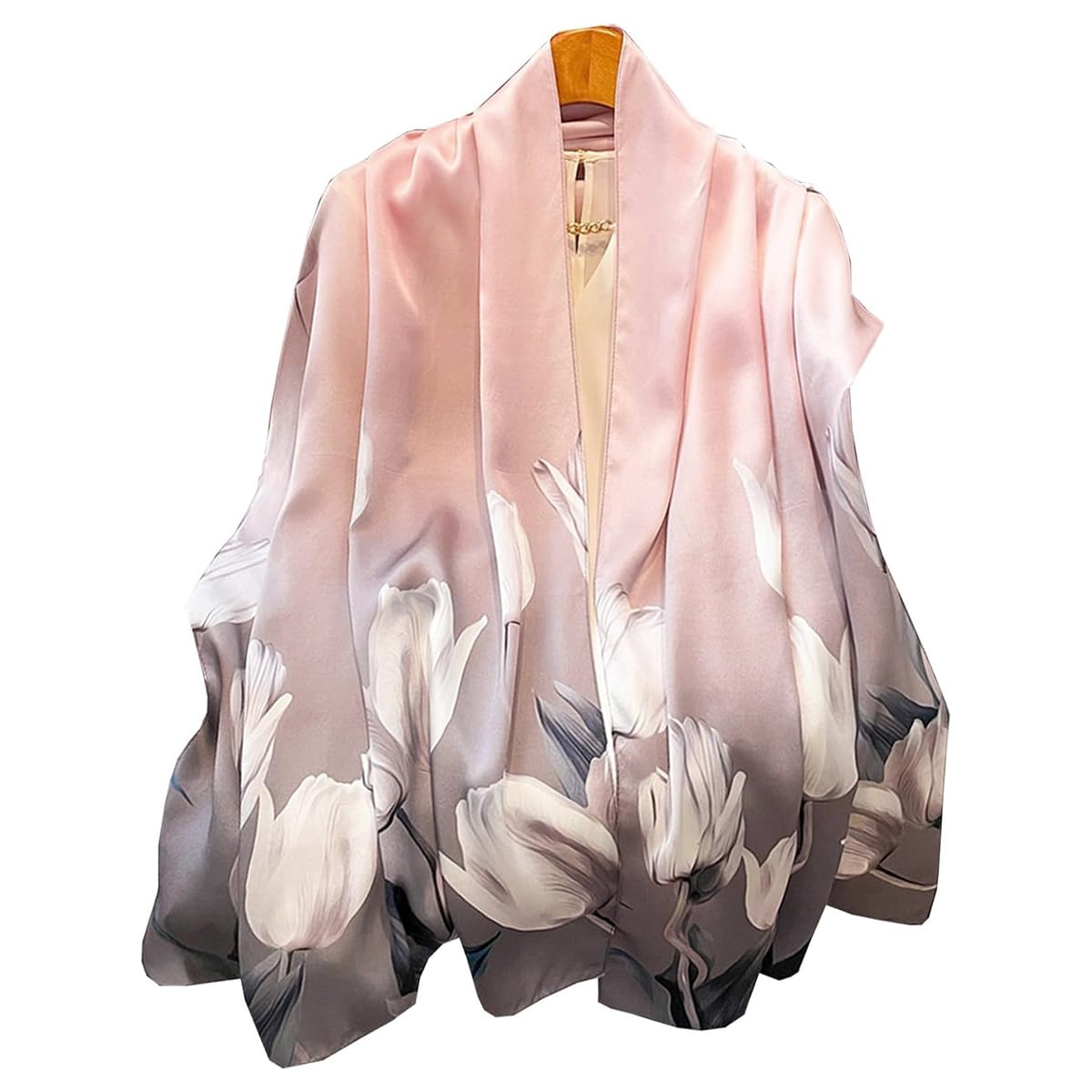 SANNIDHI Pink Tulip Satin Shawl Wrap Scarf for Women Stylish 180 * 90cm