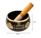 DSH Tibetan Singing Bowl Handcrafted Meditation Sound Bowl Easy To Play Vibration Therapy Praying Bowl.(Black-5.5 inch)