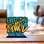 Artvibes Art Vibes Wooden Idols&Figurine Everything Is Better Together Quote Table Decoration For Office Desk|Home Decor|Living Room|Bedroom|Modern Art Wood Alphabet Showpiece Decorative Gift(Sp_1107)