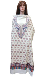 Premium Pure Handloom Kashmiri Pashmina Weaving Jacquard Woolen Women Unstitched Suits Dress materials (Cream)