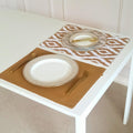 THE YARD HOUSE Placemats - Reversible & Wipeable Cotton Placemats (Ikat Beige & Tan, Set of 4) Kafalo