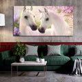 VIBECRAFTS Canvas Paintings for Living Room Drawing Room Beautiful Pair Of White Horses Premium Wall Painting Fitted With Wooden Frame for Home | Office | Gift (PTVCH_2340)