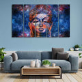 VIBECRAFTS Divine Buddha Head Wall Painting Five Pieces For Home|Office|Living Room|Gift (PTVC5Pcs4_8640)