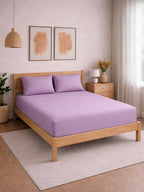 THE HOME STYLE Solid Cotton Feel Pillow Covers (18 x 28 inches, Set of 2 Pcs) | 300 TC | Super Soft & Smooth (Lilac)