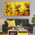 VIBECRAFTS Golden Roses Five Pieces Canvas Wall Painting For Home|Office|Living Room|Gift (PTVC5Pcs4_8663N)
