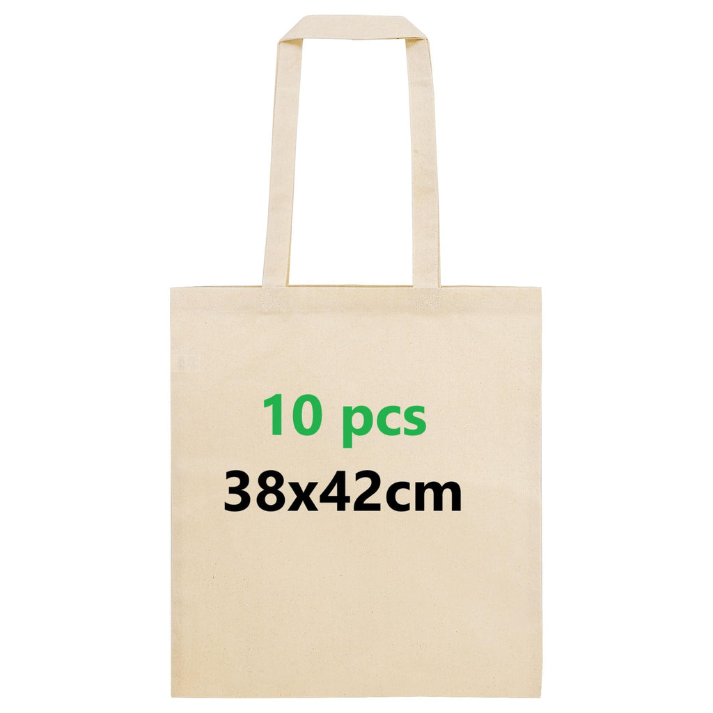 Cotton Bag 42 x 38 cm. Bag Long Handles - Tote Bag Cotton - Canvas Bags for Painting, Natural, ['23.0 centimeters (length) x 6.0 (width) 24.0 (height)']