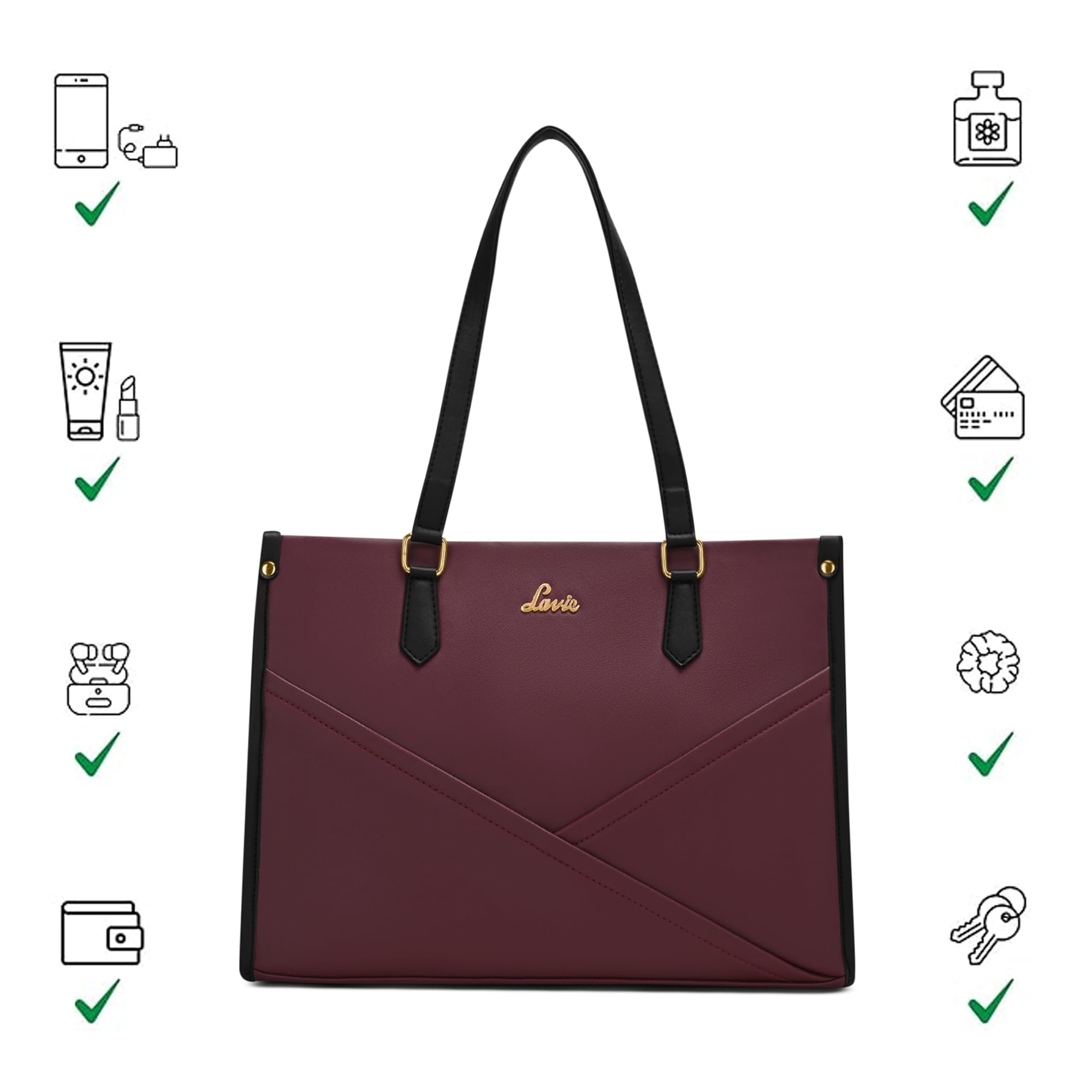 Lavie Women's Ziva Colourblock Tote Handbag | Tote Bag for Work | Ladies Purse | Stylish Shoulder Bag | Gift for Women