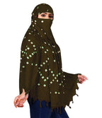 Vinsh Enterprise Cotton Long Scarf Cum Mask Scarves Usable for Vehicle Driver | White Printed Design | Universal Size | For Girl & Women | Soft & Breathable Sun Protection (Mehndi)