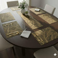 Combo Table Mat and Table Runner Set for Dining Table |Complete Table Cover Set for Plates & Cutlery |Suitable for Home and Everyday Use (Combo Charcoal Rectangle, 6 pcs + 1 Runner) Kafalo
