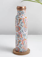 KC Pure Copper Designer Water Bottle | Leak Proof Protection | Ayurveda and Yoga Health Benefits (1000ml, Meena Pink Design, Pack of 1)