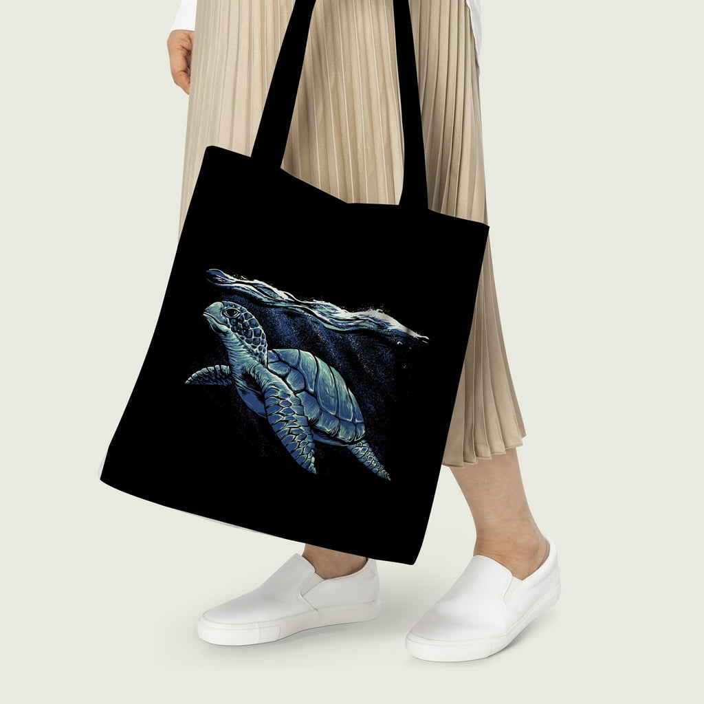 The Purple Tree Beach Dreams Tote Bag with Ocean Theme for Women - 1 Pc, Eco Friendly,Underwater Turtle Tote Bag, Gifts For Women